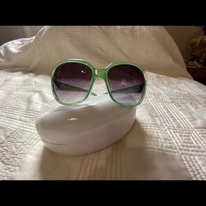 Coach turquoise sunglasses.